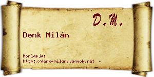 Denk Milán névjegykártya